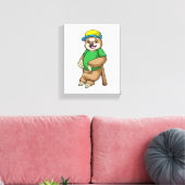 Toile Sloth au baseball avec batte de baseball (Insitu(Salon))