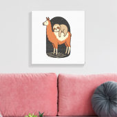 Toile Sloth Riding Llama (Insitu(Salon))