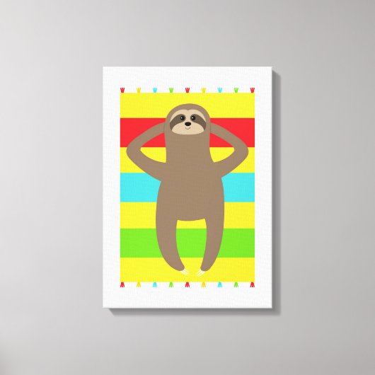 Toile Sloth Sur La Plage (Recto)
