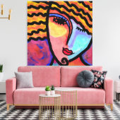 Toile Sly Grin Abstraite peinture numérique d'une femme (Insitu(Salon))