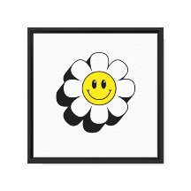 Smiling Flower Kids Wall Art – Cute Nursery Illust