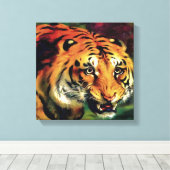 Toile Snarling Tiger Portrait Artistique (Insitu (Plancher de Bois))