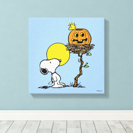 Toile Snoopy & Bois Nid Avec Jack O'Lantern (Insitu (Plancher de Bois))