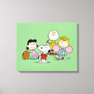 Toile Snoopy et Gang Play Football