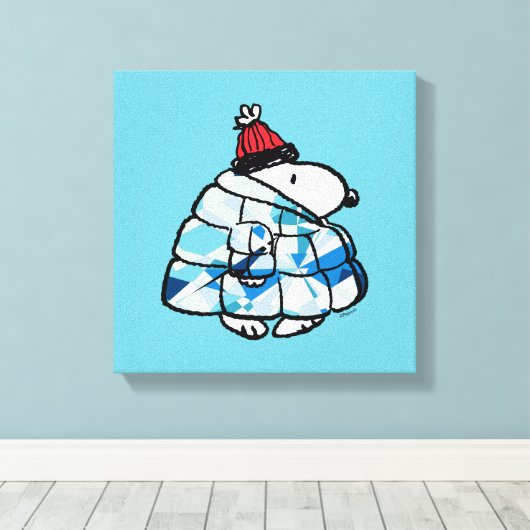 Toile Snoopy Winter Gem Puffer Jacket Canvas Print (Insitu (Plancher de Bois))