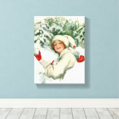 Toile Snowball Fight (par Harrison Fisher) (Insitu (Plancher de Bois))