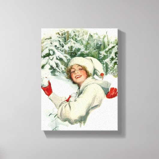 Toile Snowball Fight (par Harrison Fisher) (Recto)