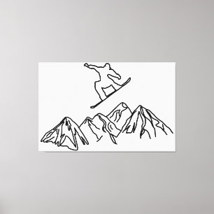Toile Snowboarder en montagne, 02