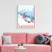 Toile Snowboarder Scender - Glacier Peak, Washington (Insitu(Salon))