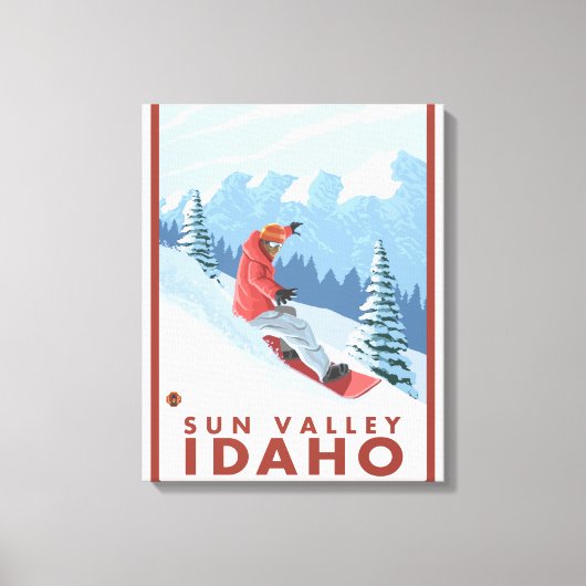 Toile Snowboarder Scene - Sun Valley, Idaho (Recto)