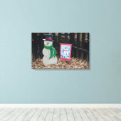 Toile Snowman de Noël à la ferme (Insitu (Plancher de Bois))