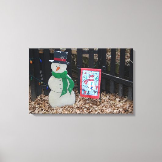 Toile Snowman de Noël à la ferme (Recto)