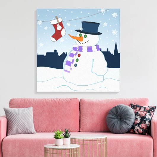 Toile Snowman & Stocker Noël (Insitu(Salon))