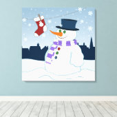 Toile Snowman & Stocker Noël (Insitu (Plancher de Bois))