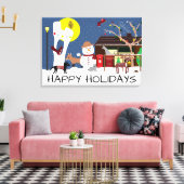 Toile Snowman's Party Happy Holidays Canvas Imprimer (Insitu(Salon))