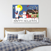 Toile Snowman's Party Happy Holidays Canvas Imprimer (Insitu(Chambre))