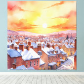 Toile Snowy Christmas le matin (Insitu (Plancher de Bois))