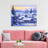 Toile Snowy Forest Village (Insitu(Salon))