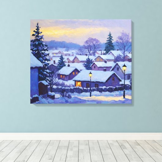 Toile Snowy Forest Village (Insitu (Plancher de Bois))