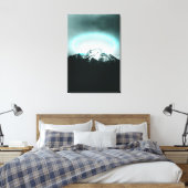 Toile Snowy mountain mysterious blue neon light (Insitu(Chambre))