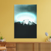 Toile Snowy mountain mysterious blue neon light (Insitu(Salon))