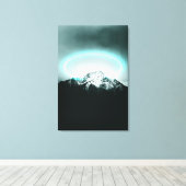 Toile Snowy mountain mysterious blue neon light (Insitu (Plancher de Bois))