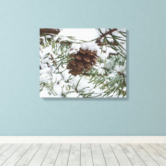 Toile Snowy Pine Cone I (Insitu (Plancher de Bois))