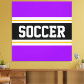 Toile SOCCER clair violet noir blanc rayures jaunes (Insitu(Salon))