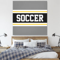 SOCCER Sportif Gris Noir Blanc Yellow Stripes