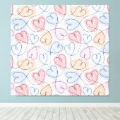 Toile Soft Hearts : Continuous Line Valentine's (Insitu (Plancher de Bois))