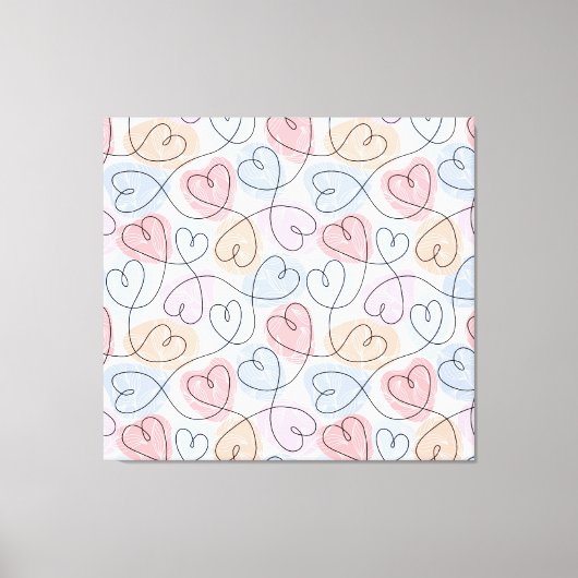 Toile Soft Hearts : Continuous Line Valentine's (Recto)