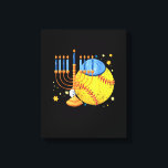 Toile Softball Jewish Menorah Hanoukka Chanukah Sport Lo<br><div class="desc">C'est un gage pour votre famille,  friends during Hanukkah holiday. They will be happy to receive this gift from you during Hanukkah holiday.</div>