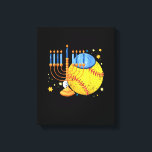 Toile Softball Jewish Menorah Hanoukka Chanukah Sport Lo<br><div class="desc">C'est un gage pour votre famille,  friends during Hanukkah holiday. They will be happy to receive this gift from you during Hanukkah holiday.</div>