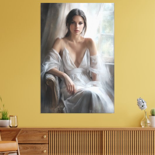 Toile Soie et lumière : Portrait de fenêtre (Insitu(Salon))