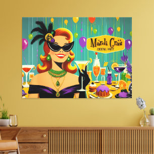 Toile Soirée Cocktail Rétro 50 Mardi Gras