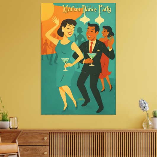 Toile Soirée Dansante Martini du Milieu de Siècle (Insitu(Salon))