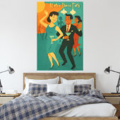 Toile Soirée Dansante Martini du Milieu de Siècle (Insitu(Chambre))
