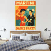 Toile Soirée Dansante Martini du Milieu du Siècle (Insitu(Chambre))