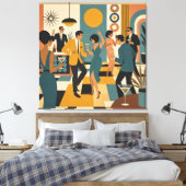 Toile Soirée Dansante Martini du Milieu du Siècle (Insitu(Chambre))