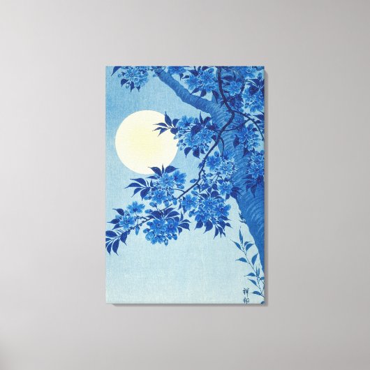 Toile Soirée Lune Arbre Bleu Lune (Recto)