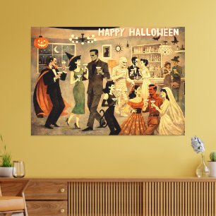 Toile Soirée Martini Halloween Rétro Milieu de Siècle 40