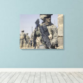Toile Soldat armé d'un MK-48 (Insitu (Plancher de Bois))