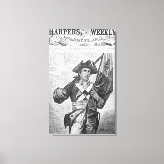 Toile Soldat continental tenant un drapeau à museau (Recto)