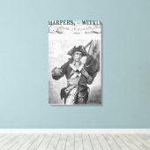 Toile Soldat continental tenant un drapeau à museau (Insitu (Plancher de Bois))