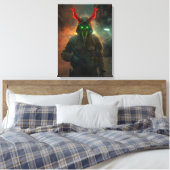 Toile Soldat diable avec masque crâne brillant - gothiqu (Insitu(Chambre))