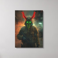 Soldat diable avec masque crâne brillant - gothiqu