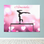 Toile Solde de gymnastique Coeurs rose poutre (Insitu (Plancher de Bois))