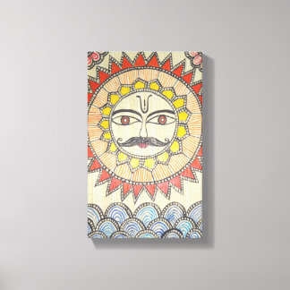Toile Soleil à Madhubani style peinture