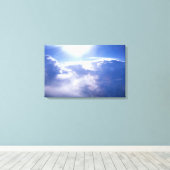 Toile Soleil brillant à travers les nuages (Insitu (Plancher de Bois))