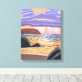 Toile Soleil couchant sur la Mer (Insitu (Plancher de Bois))